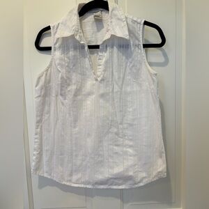 Geoffrey Beene White Collared Blouse